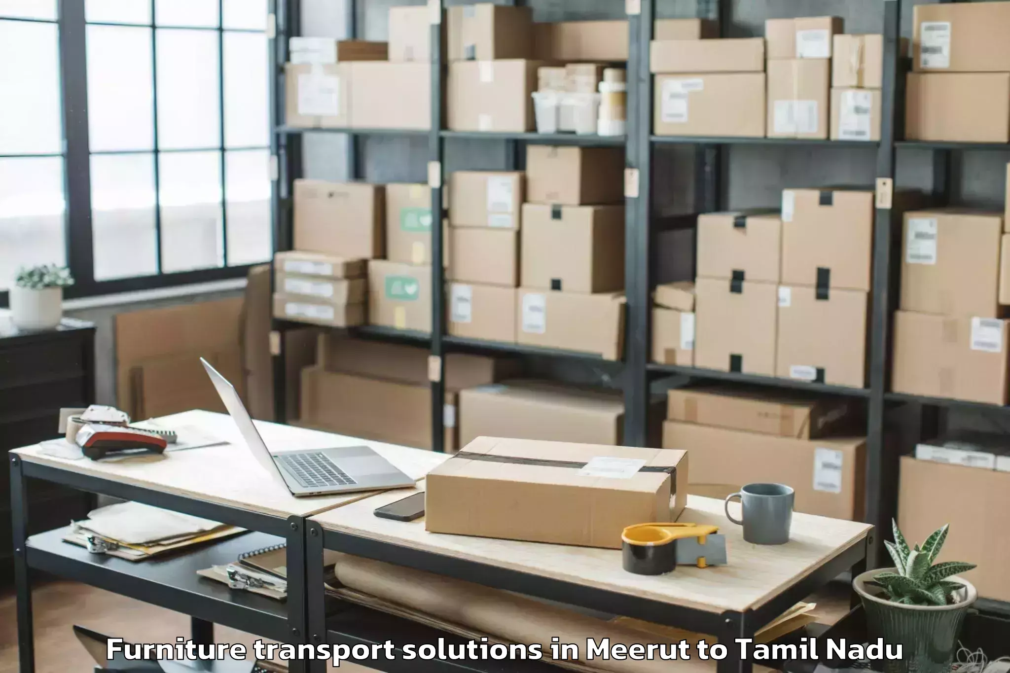 Quality Meerut to Erumaippatti Furniture Transport Solutions